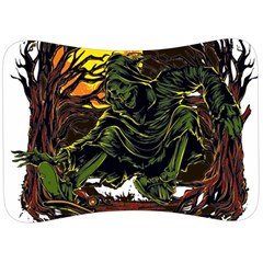 Grim Reaper Above Art  Monster Moon Letter Poster Velour Seat Head Rest Cushion by Sarkoni