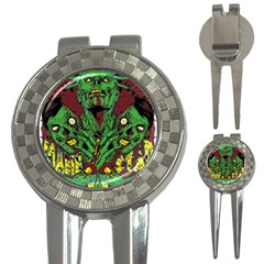 Zombie Star Monster Green Monster 3-in-1 Golf Divots by Sarkoni