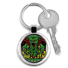 Zombie Star Monster Green Monster Key Chain (round) by Sarkoni