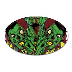 Zombie Star Monster Green Monster Oval Magnet by Sarkoni