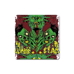 Zombie Star Monster Green Monster Square Magnet by Sarkoni