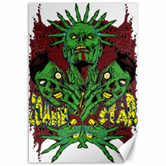 Zombie Star Monster Green Monster Canvas 12  X 18  by Sarkoni