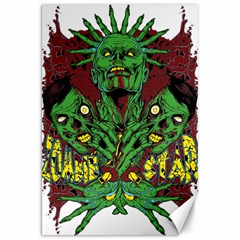 Zombie Star Monster Green Monster Canvas 20  X 30  by Sarkoni