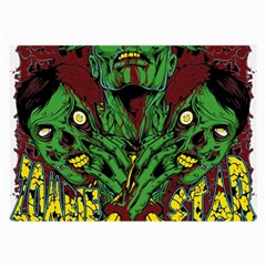 Zombie Star Monster Green Monster Large Glasses Cloth (2 Sides) by Sarkoni