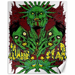 Zombie Star Monster Green Monster Canvas 11  X 14  by Sarkoni