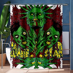 Zombie Star Monster Green Monster Shower Curtain 60  X 72  (medium)  by Sarkoni