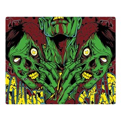 Zombie Star Monster Green Monster Two Sides Premium Plush Fleece Blanket (large) by Sarkoni