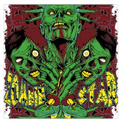 Zombie Star Monster Green Monster Square Satin Scarf (36  X 36 ) by Sarkoni