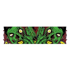 Zombie Star Monster Green Monster Oblong Satin Scarf (16  X 60 ) by Sarkoni