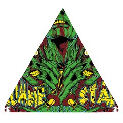 Zombie Star Monster Green Monster Wooden Puzzle Triangle by Sarkoni