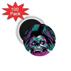 Anarchy Skull And Birds 1 75  Magnets (100 Pack)  by Sarkoni