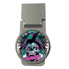 Anarchy Skull And Birds Money Clips (round)  by Sarkoni