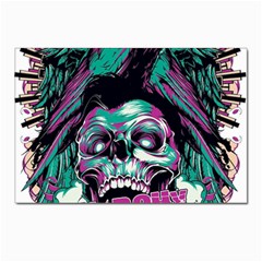 Anarchy Skull And Birds Postcard 4 x 6  (pkg Of 10) by Sarkoni