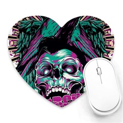 Anarchy Skull And Birds Heart Mousepad by Sarkoni