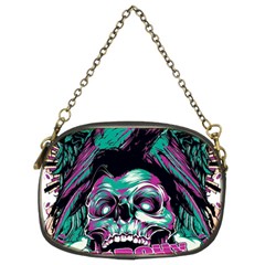 Anarchy Skull And Birds Chain Purse (two Sides) by Sarkoni