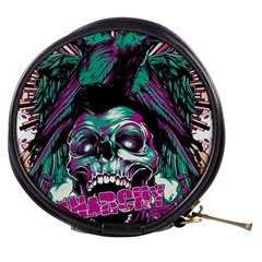 Anarchy Skull And Birds Mini Makeup Bag by Sarkoni