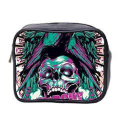 Anarchy Skull And Birds Mini Toiletries Bag (two Sides) by Sarkoni