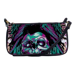 Anarchy Skull And Birds Shoulder Clutch Bag by Sarkoni