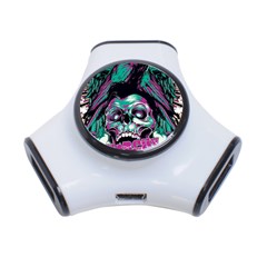 Anarchy Skull And Birds 3-port Usb Hub by Sarkoni