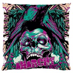 Anarchy Skull And Birds Large Cushion Case (two Sides) by Sarkoni