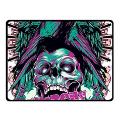 Anarchy Skull And Birds Two Sides Fleece Blanket (small) by Sarkoni