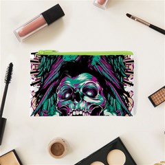 Anarchy Skull And Birds Cosmetic Bag (xs) by Sarkoni