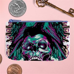 Anarchy Skull And Birds Large Coin Purse by Sarkoni