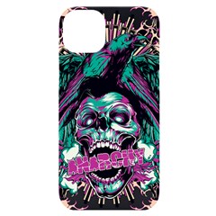 Anarchy Skull And Birds Iphone 14 Plus Black Uv Print Case by Sarkoni