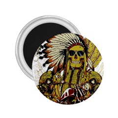 Motorcycle And Skull Cruiser Native American 2 25  Magnets by Sarkoni