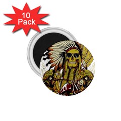 Motorcycle And Skull Cruiser Native American 1 75  Magnets (10 Pack)  by Sarkoni