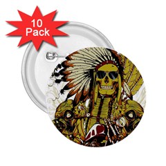 Motorcycle And Skull Cruiser Native American 2 25  Buttons (10 Pack)  by Sarkoni