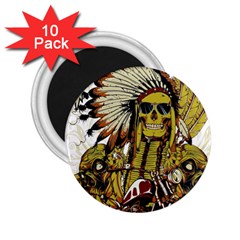 Motorcycle And Skull Cruiser Native American 2 25  Magnets (10 Pack)  by Sarkoni