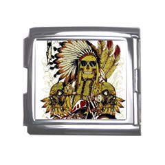 Motorcycle And Skull Cruiser Native American Mega Link Italian Charm (18mm) by Sarkoni