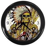 Motorcycle And Skull Cruiser Native American Wall Clock (Black) Front