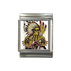 Motorcycle And Skull Cruiser Native American Italian Charm (13mm) by Sarkoni