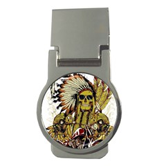 Motorcycle And Skull Cruiser Native American Money Clips (round)  by Sarkoni