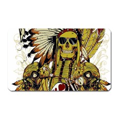 Motorcycle And Skull Cruiser Native American Magnet (rectangular) by Sarkoni