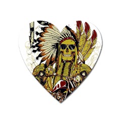 Motorcycle And Skull Cruiser Native American Heart Magnet by Sarkoni