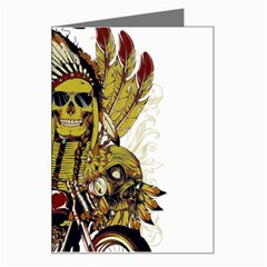 Motorcycle And Skull Cruiser Native American Greeting Card by Sarkoni