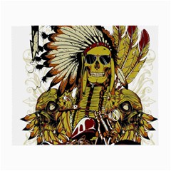 Motorcycle And Skull Cruiser Native American Small Glasses Cloth by Sarkoni