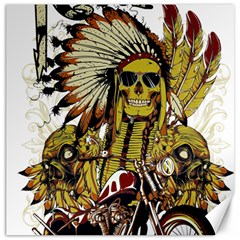 Motorcycle And Skull Cruiser Native American Canvas 16  X 16  by Sarkoni