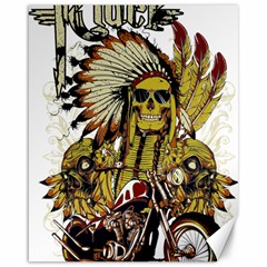 Motorcycle And Skull Cruiser Native American Canvas 16  X 20  by Sarkoni