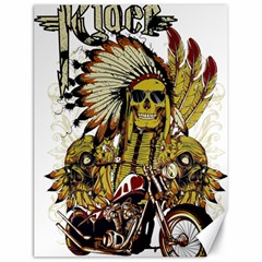 Motorcycle And Skull Cruiser Native American Canvas 18  X 24  by Sarkoni