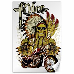 Motorcycle And Skull Cruiser Native American Canvas 20  X 30  by Sarkoni