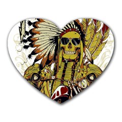 Motorcycle And Skull Cruiser Native American Heart Mousepad by Sarkoni