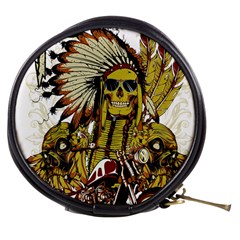 Motorcycle And Skull Cruiser Native American Mini Makeup Bag by Sarkoni