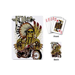 Motorcycle And Skull Cruiser Native American Playing Cards Single Design (mini) by Sarkoni