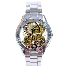 Motorcycle And Skull Cruiser Native American Stainless Steel Analogue Watch by Sarkoni