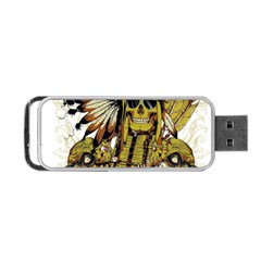 Motorcycle And Skull Cruiser Native American Portable Usb Flash (one Side) by Sarkoni