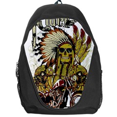 Motorcycle And Skull Cruiser Native American Backpack Bag by Sarkoni